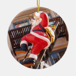 Sinterklaas op de brandtrap keramisch ornament