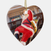 Sinterklaas op de brandtrap keramisch ornament (Rechts)