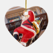 Sinterklaas op de brandtrap keramisch ornament (Achterkant)