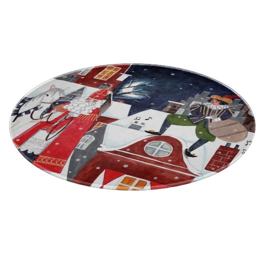 Sinterklaas op de daken van Amsterdam Snijplank (Hoek)