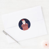 Sinterklaas op de kerstnacht in de Chimne Ronde Sticker (Envelop)