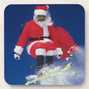 Sinterklaas op de skis die van een kraanhuis sprin onderzetter