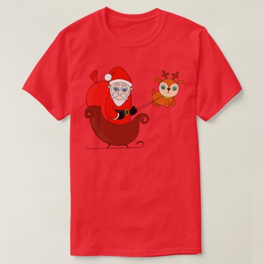 Sinterklaas op de slee met een rendiertje t-shirt (Design voorkant)