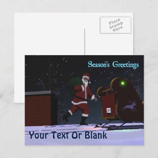 Sinterklaas op de weg - Groeten van het seizoen Feestdagenkaart (Voorkant / Achterkant)