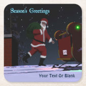 Sinterklaas op de weg - Groeten van het seizoen Kartonnen Onderzetters (Voorkant)