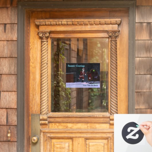 Sinterklaas op de weg - Groeten van het seizoen Raamsticker (Huis Deur)