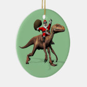 Sinterklaas op Deinonychus Keramisch Ornament (Rechts)