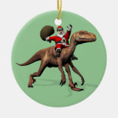 Sinterklaas op Deinonychus Keramisch Ornament (Voorkant)