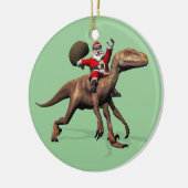 Sinterklaas op Deinonychus Keramisch Ornament (Links)