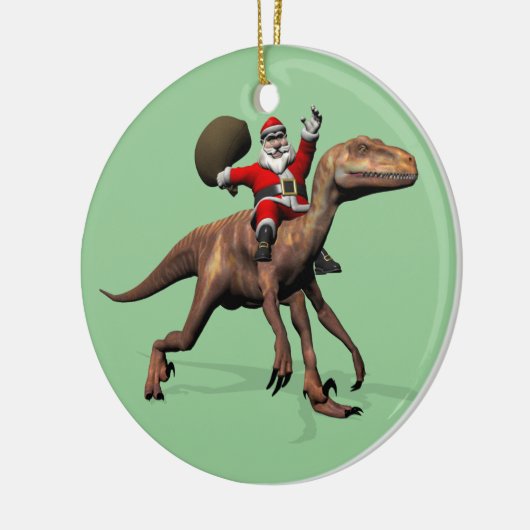 Sinterklaas op Deinonychus Keramisch Ornament (Links)