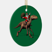 Sinterklaas op Deinonychus Keramisch Ornament (Rechts)