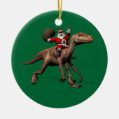 Sinterklaas op Deinonychus Keramisch Ornament (Voorkant)