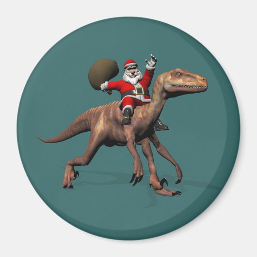 Sinterklaas op Deinonychus Magneet (Voorkant)