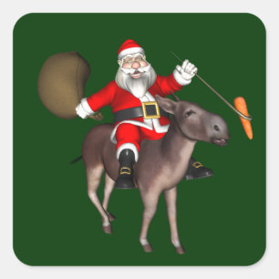 Sinterklaas op Donkey Vierkante Sticker