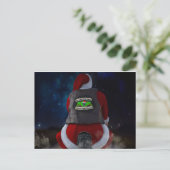 Sinterklaas op een motorfiets feestdagenkaart (Staand voorkant)