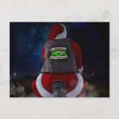 Sinterklaas op een motorfiets feestdagenkaart (Voorkant)