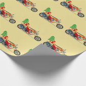 Sinterklaas op een motorfietswerkpapier cadeaupapier (Hoek)