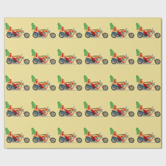 Sinterklaas op een motorfietswerkpapier cadeaupapier