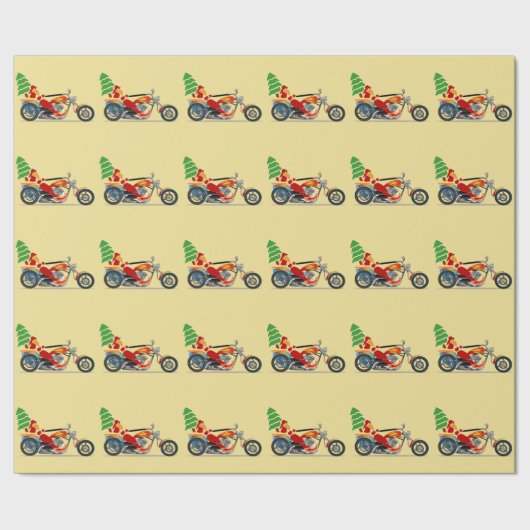Sinterklaas op een motorfietswerkpapier cadeaupapier (Zoom)