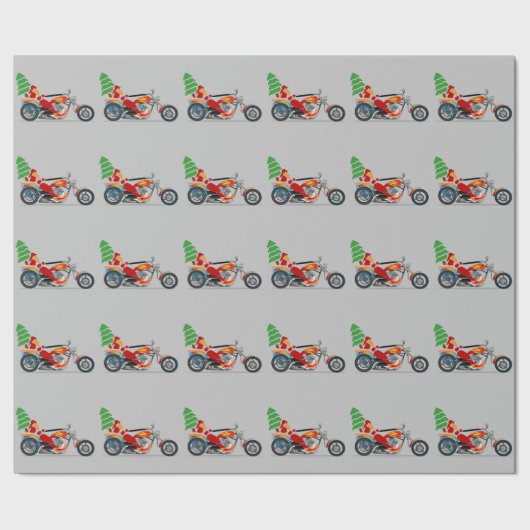 Sinterklaas op een motorfietswerkpapier cadeaupapier (Zoom)