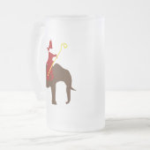 Sinterklaas op een olifant matglas bierpul (Voorkant links)