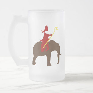 Sinterklaas op een olifant matglas bierpul