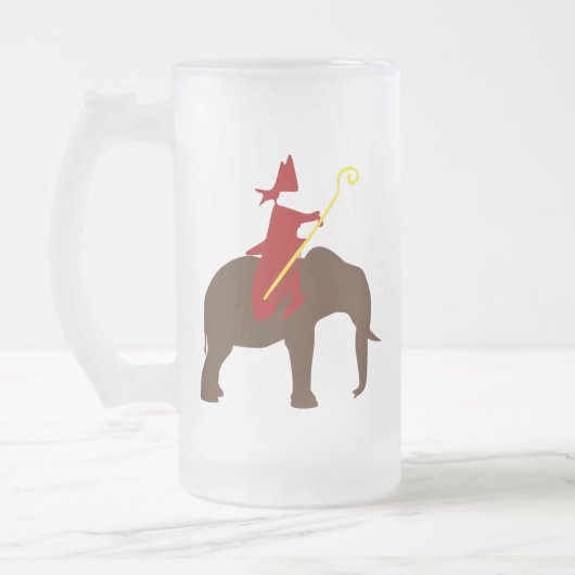 Sinterklaas op een olifant matglas bierpul (Links)