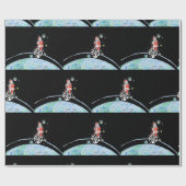 Sinterklaas op een oude fiets in de buitenruimte cadeaupapier (Vlak)