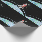 Sinterklaas op een oude fiets in de buitenruimte cadeaupapier (Hoek)