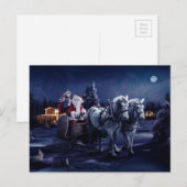 Sinterklaas op een paard met drijvende slee feestdagenkaart (Voorkant / Achterkant)