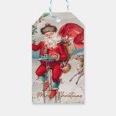 Sinterklaas op een pennige boerderij met rendier G Cadeaulabel (Achterkant)