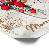 Sinterklaas op een pennige boerderij met rendier poster (Hoek)