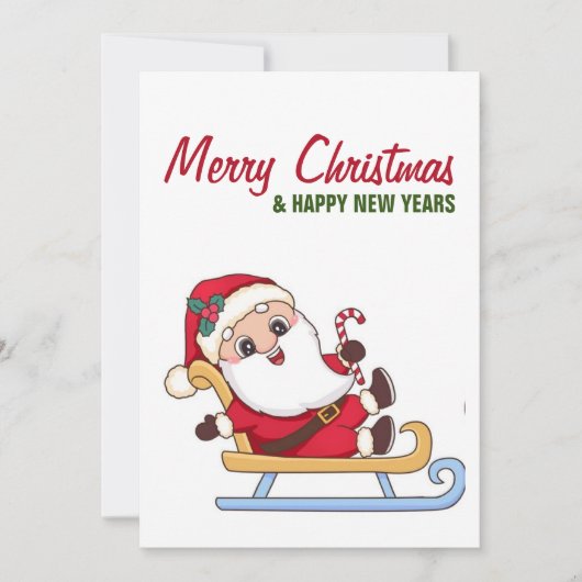 Sinterklaas op een slee feestdagenkaart (Voorkant)