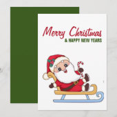 Sinterklaas op een slee feestdagenkaart (Voorkant / Achterkant)