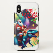 Sinterklaas op een T rex Case-Mate iPhone Case (Achterkant)