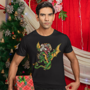 Sinterklaas op een vliegdraak met cadeautjes t-shirt