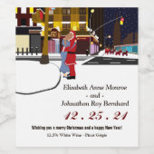 Sinterklaas op etiket voor kerstwijn op breedband (Enkel label)