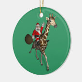Sinterklaas op Giraffe Keramisch Ornament (Links)