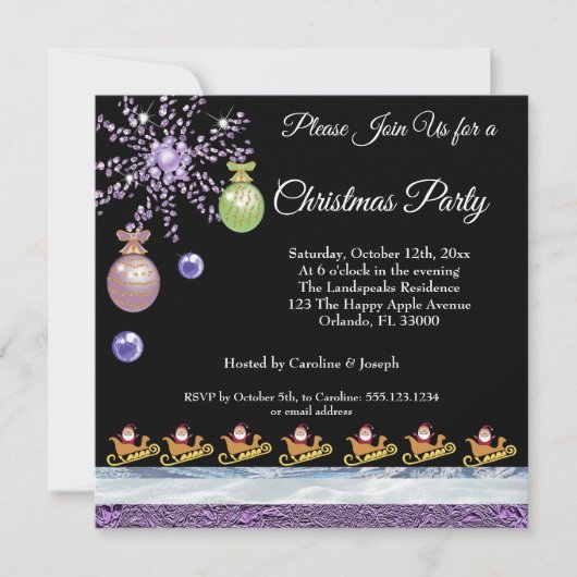 Sinterklaas op goud, amethyst en ijsksneeuw en Fol Kaart (Voorkant)