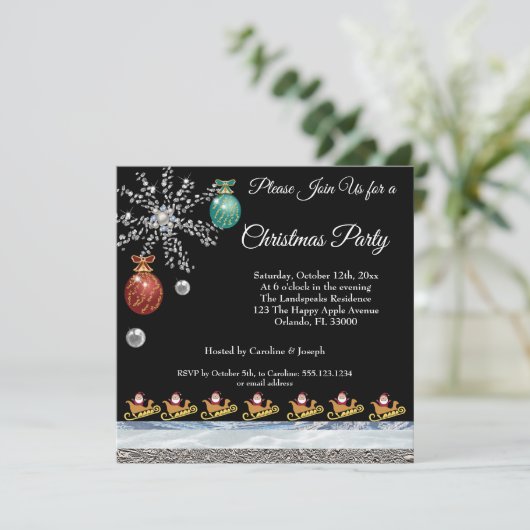 Sinterklaas op gouden, zilverkleurige en ijskoude kaart (Staand voorkant)