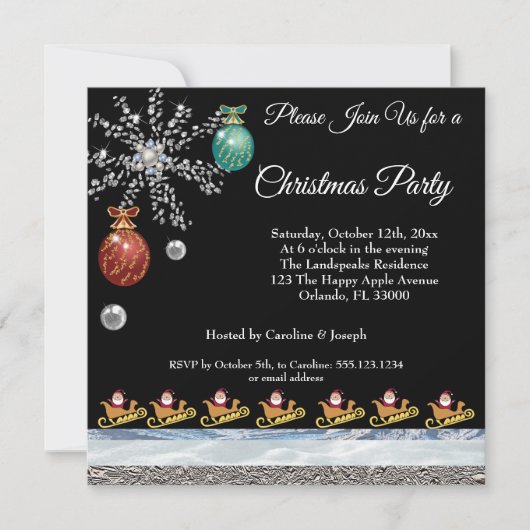 Sinterklaas op gouden, zilverkleurige en ijskoude kaart (Voorkant)