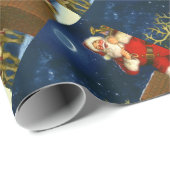 Sinterklaas op het dak cadeaupapier (Rol Hoek)