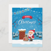 Sinterklaas op het dak feestdagenkaart (Voorkant / Achterkant)