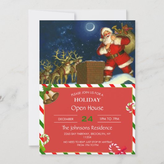 Sinterklaas op het dak kaart (Voorkant)