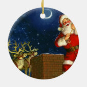 Sinterklaas op het dak keramisch ornament (Achterkant)