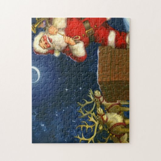 Sinterklaas op het dak legpuzzel (Verticaal)