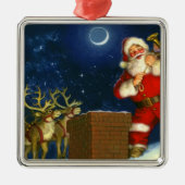 Sinterklaas op het dak metalen ornament (Voorkant)