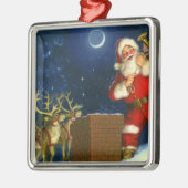 Sinterklaas op het dak metalen ornament (Links)