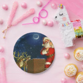 Sinterklaas op het dak papieren bordje (Feest)