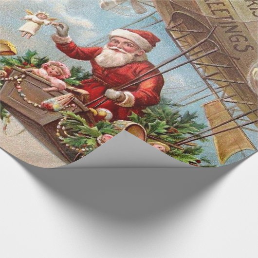 Sinterklaas op het luchtschip cadeaupapier (Hoek)